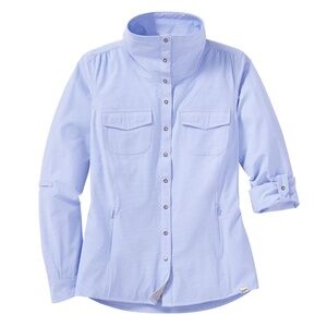 Duluth Plus Sol Survivor Sun Protection Shirt Hydrangea Stripe -Read description